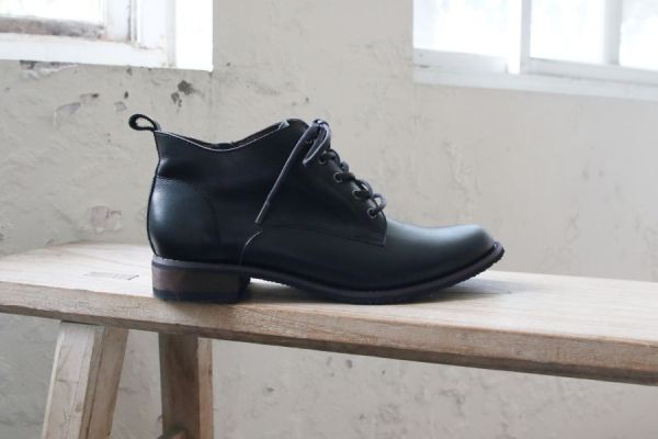 【試穿鞋福利】接單手工製_側U口綁帶短靴 