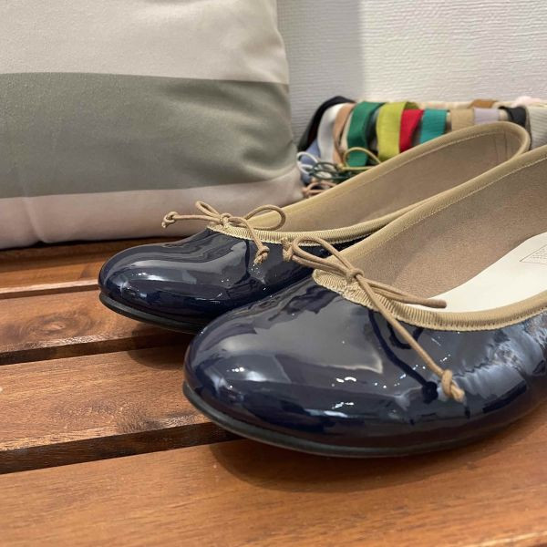 【最後一雙】【鏡面深藍】FIKA_日本製晴雨兩穿圓頭芭蕾舞鞋 