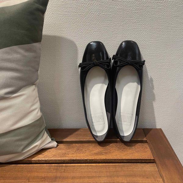 【現貨】【皺黑鏡】DALI日本製晴雨兩穿小方頭芭蕾舞鞋 