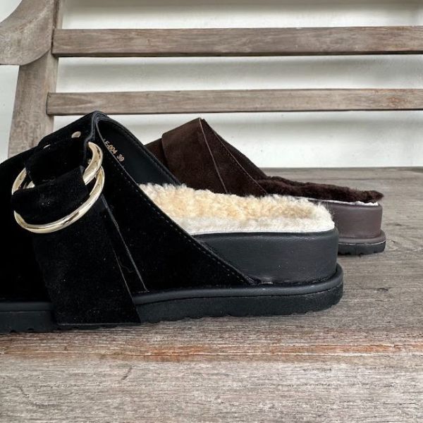 【快速到貨】世界系列_牛麂皮羊毛勃肯拖鞋 