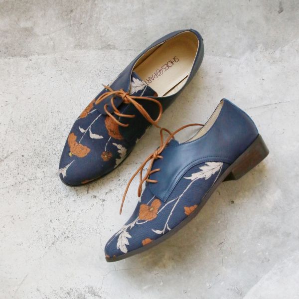 【限量訂製】冬夜木槿橘德比鞋 