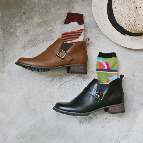 【接單手工製】寬腳版友善_帥氣鬆緊帶機車靴 