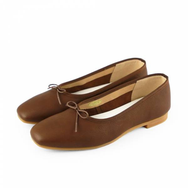 【試穿鞋福利】世界系列_日本製Recipe方頭真皮芭蕾舞鞋 