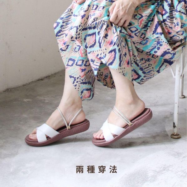 【接單手工製】寬帶交叉兩穿涼拖鞋 