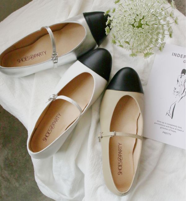 【接單手工製】拼接瑪莉珍平底鞋 