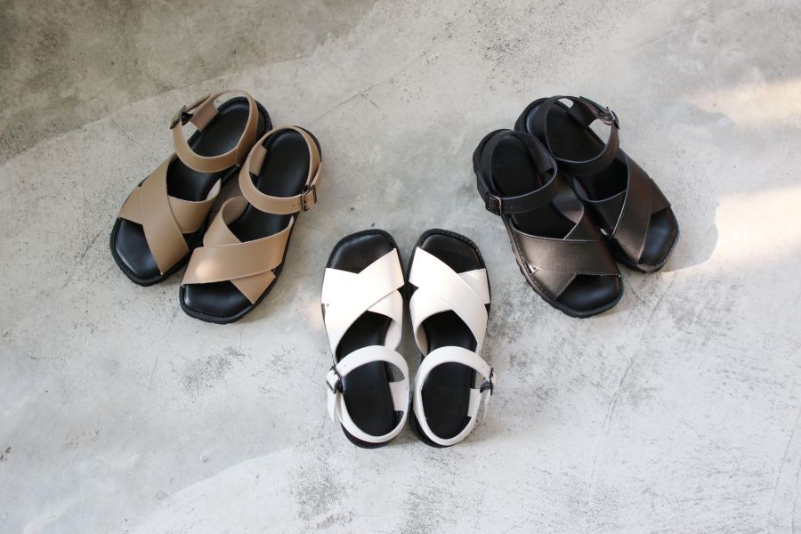 【接單手工製】世界系列_Recipe日系輕量交叉方頭涼鞋 