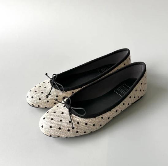 【圓頭芭蕾團購】【圓點布】FIKA_日本製晴雨兩穿輕量圓頭芭蕾舞鞋 