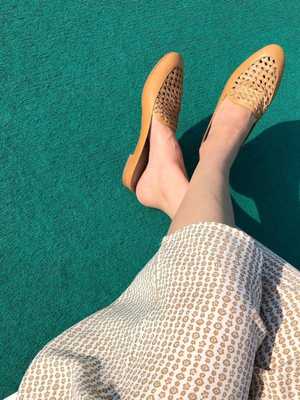 【試穿鞋福利】一套就走，真皮手工編織穆勒鞋 