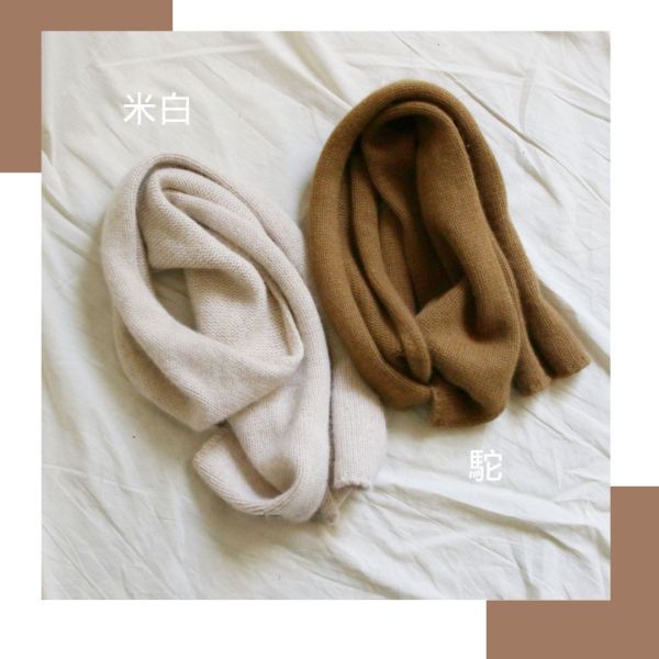 【預購】短版混兔毛圍巾 