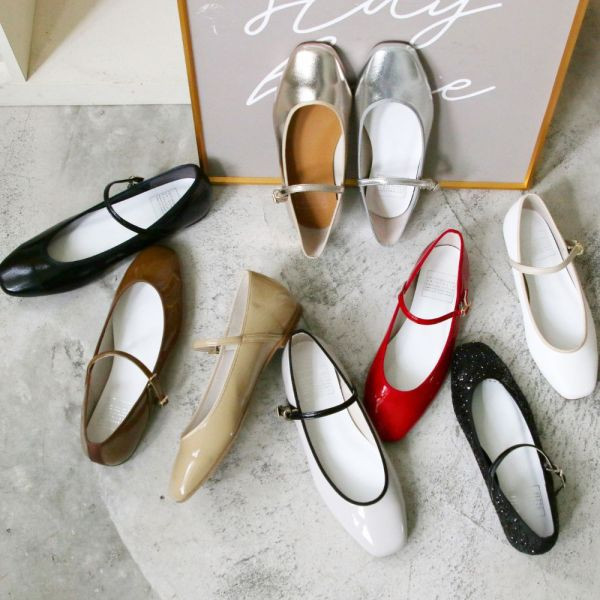 【現貨】【金】世界系列_晴雨兩穿_日本製小方頭瑪莉珍鞋 