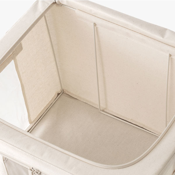 硬挺不塌-鋼架式棉麻收納箱(限宅配)(NG品出清) 硬挺,不塌,鋼架式,棉麻,收納箱,收納,日式,衣物,棉被,毛巾