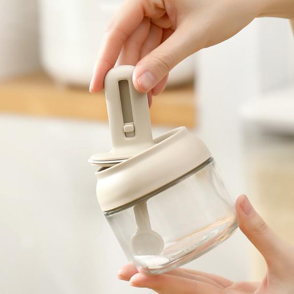 可伸縮-免轉蓋調味罐 調味,勺蓋一體,密封,免轉蓋,調味罐,調味料,結塊,設計,鹽巴受潮