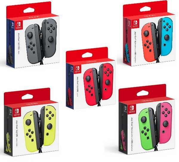 [台灣代理貨] 全新任天堂原廠 NS 主機用 Joy-Con 無線手把控制器左右各一支送類比套, 請選要的顏色款式,一年保固 