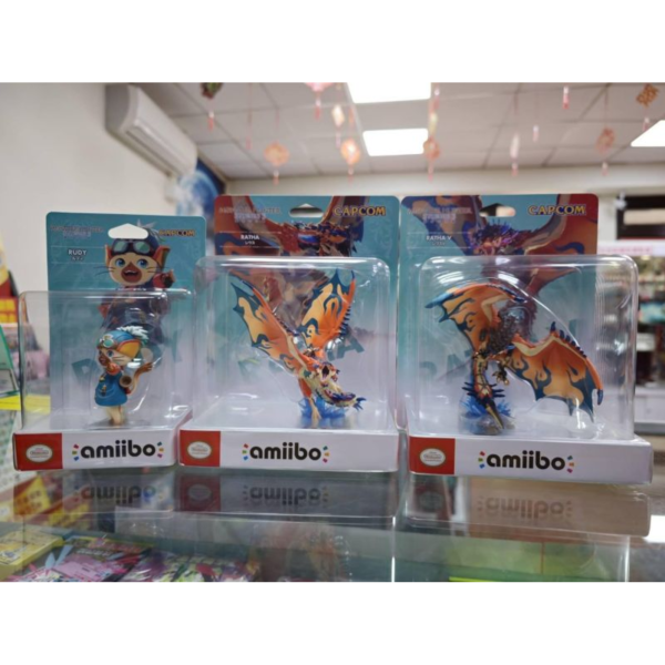 全新任天堂明星 NFC 連動人偶玩具 amiibo, 盧迪+火龍V+擂斯(魔物獵人系列) 三款不拆賣 