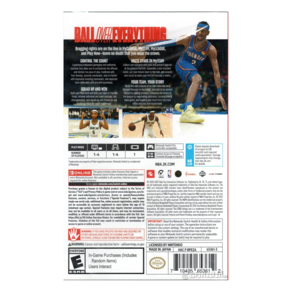 全新 Switch NBA 2K26 中文一般版 