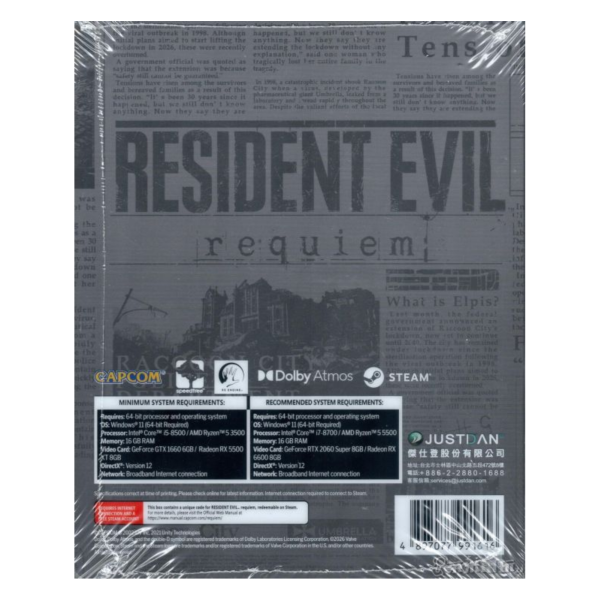 全新 PC 惡靈古堡 9：安魂曲 中文鐵盒版(內為Steam序號)+限量贈品 