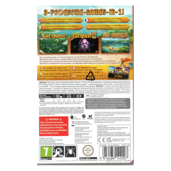 全新 Switch 貓咪鬥惡龍 三部曲 1+2+3 合輯 歐版包裝中文版 