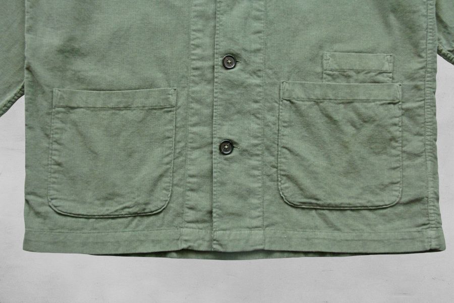 Universal Works - Bakers Overshirt (鼠尾草綠) 復古,英國品牌,英格蘭,燈芯絨,Universal Works,秋冬穿搭,工作襯衫