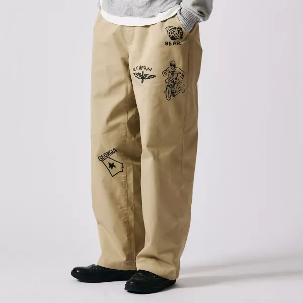 Barns Outfitters - Authentic T/C Chino Print Pants Barns Outfitters ,男 軍褲 推薦,男 卡其褲 穿搭,塗鴉 卡其褲,