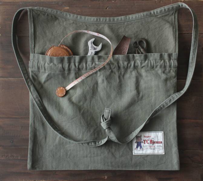 TCB-40’s RED CROSS APRON BAG 紅十字會,TCB,Jeans,日本製,APRON,BAG,圍裙,USMC,人字紋面料,小背包,側背包