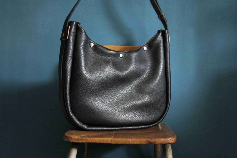 S.F.K. String Moon Bag/Deer Skin Black 真皮包 半月包 SFK,茶芯皮革,義大利 植鞣,男 肩背包 推薦,