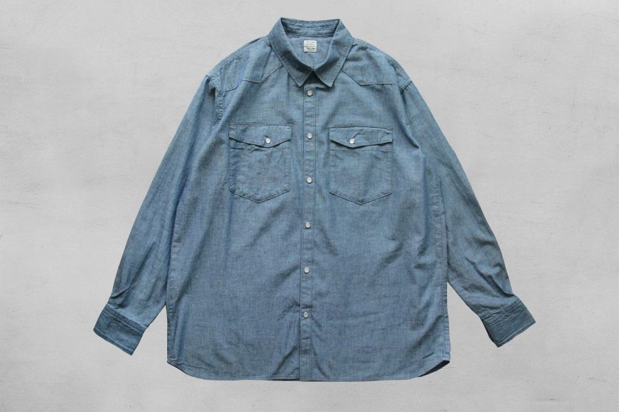 Ordinary Fits-CHAMBRAY WESTERN SHIRTS Ordinary Fits,西部襯衫,男 長袖 襯衫,工作襯衫,工裝,chambray shirt,