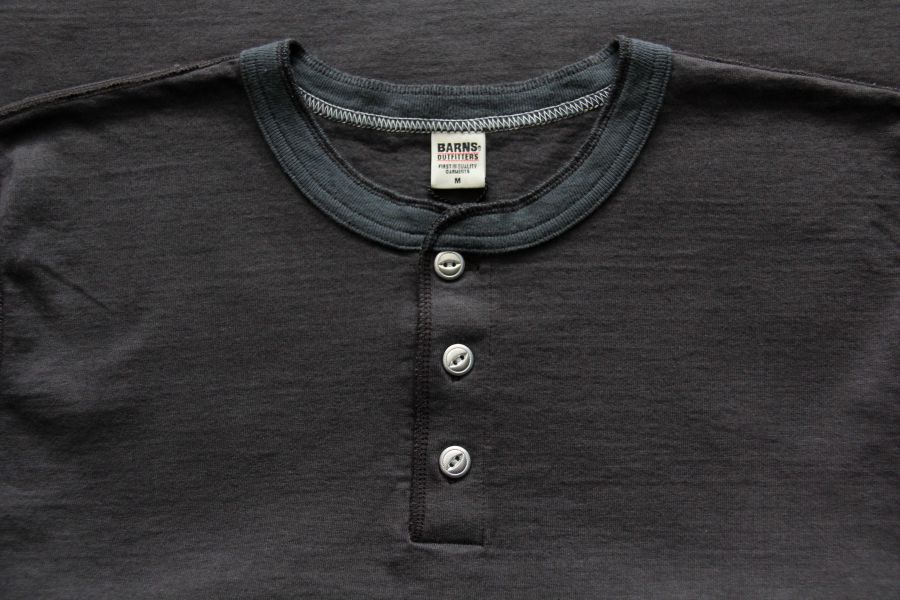 Barns Outfitters - Cozun LS Henley-T (Black BSP) Barns Outfitters 秋冬長袖,洗舊感長t,男 經典 亨利領 長t,台南 復古美式 男裝店,