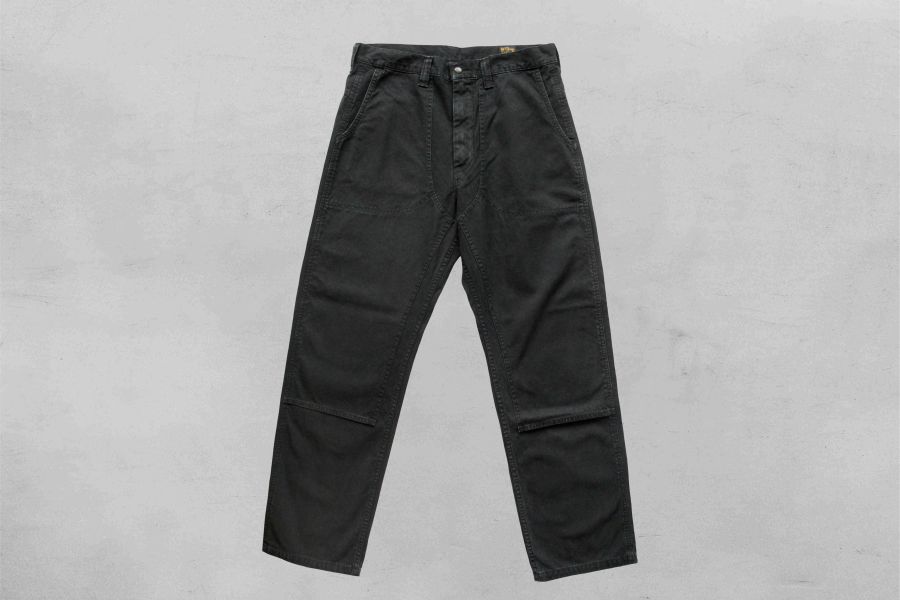 orSlow - Double Knee Canvas Work Trousers orSlow,Double Knee,男 黑色 帆布工作褲 搭配,復古vintage風格,