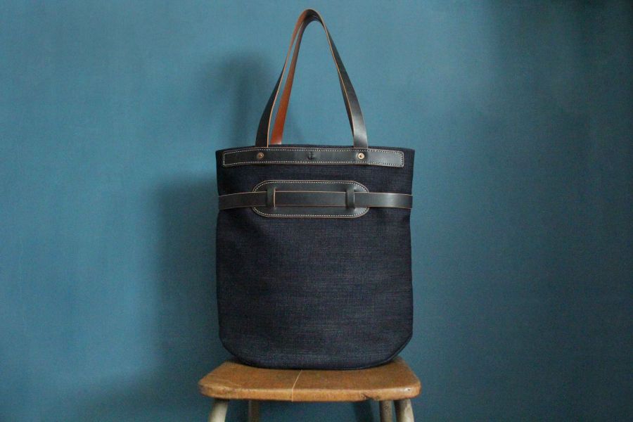 S.F.K.Belt Tote Bag/Denim 托特包,Tote Bag,窄幅布邊丹寧,denim,