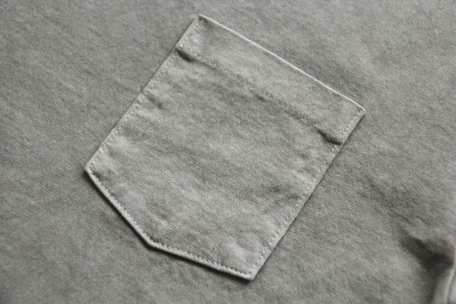 SURE'S POCKET TEE/Laurel Oak 日本製,名古屋獨立服裝廠,白t,圓筒衣身,不易變形短t,丹寧,Pigment Dye染,