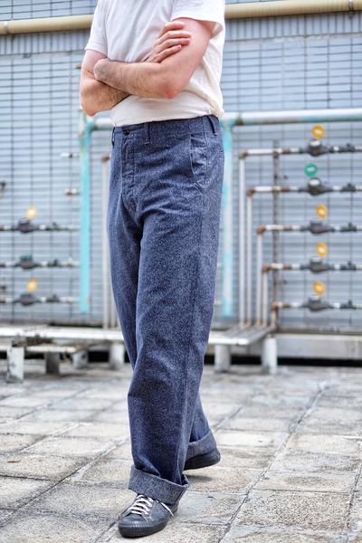 The Rite Stuff-Daybreak Salt & Pepper Work Pants/Navy The Rite Stuff,胡椒鹽布,John Lofgren,日製,工作褲款,10 oz,1930年代風格,Heddels,專欄編輯