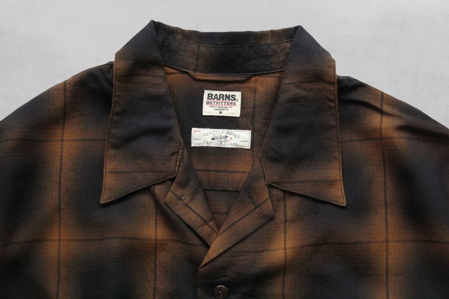 Barns Outfitters - Ombre Check S/S Shirt 日本 Barns Outfitters,男 格紋 短袖襯衫,