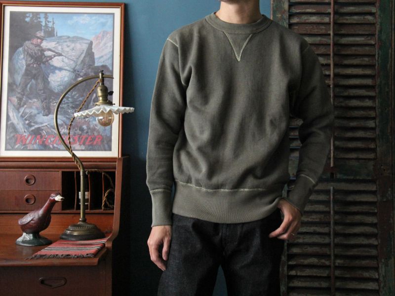 Two Moon - No.92022 Sweatshirt/ Dark Olive Two Moon 日牌,衛衣 穿搭,日本製,植絨,Loop Wheel,圓筒衣身,