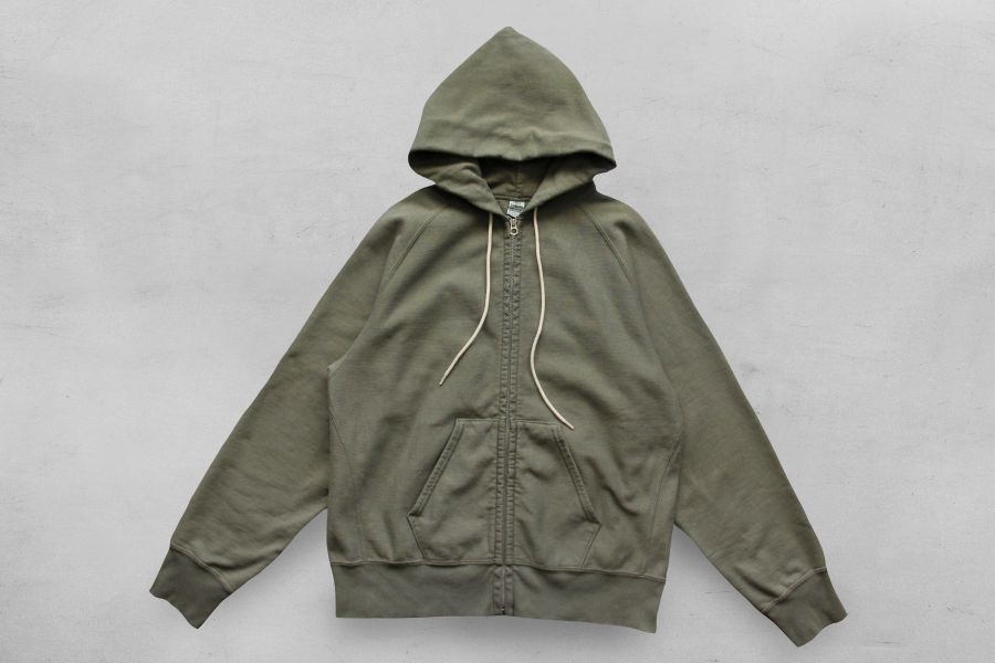 SURE'S "SPRING TERRY" ZIP CORN HEAD HOODIE/OLIVE XX DEVELOPMENT,連帽外套 推薦,連帽t,春夏 男 外套,日本 小眾 品牌,