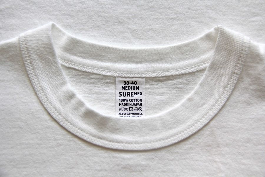 SURE'S POCKET TEE  (Off White) SURE MAG,白t,日本製,名古屋,圓筒衣身,不易變形短t,丹寧,Pigment Dye染,