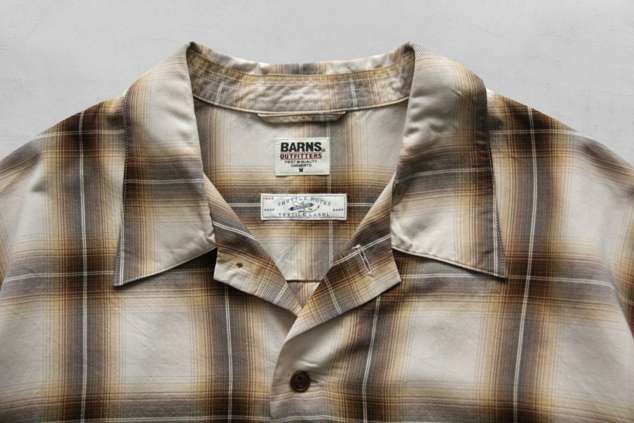 Barns Outfitters - Ombre Check S/S Shirt (BEI) 日本 Barns Outfitters,男 格紋 短袖襯衫,
