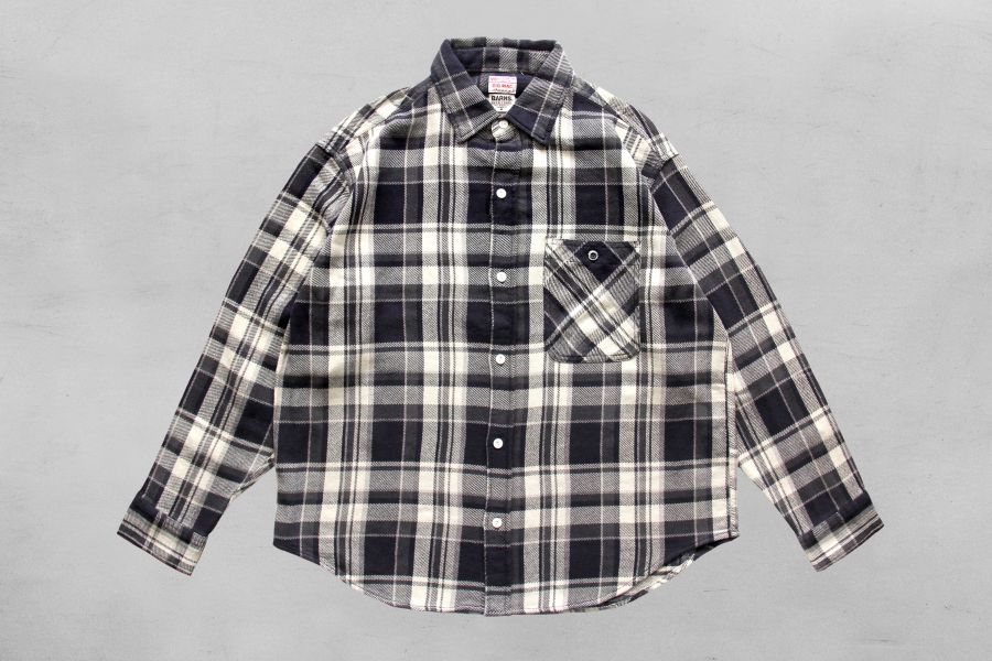 Barns Outfitters - BIGMAC Flannel Shirt/Black Barns Outfitters,男生短袖襯衫推薦,男生軍裝搭配,