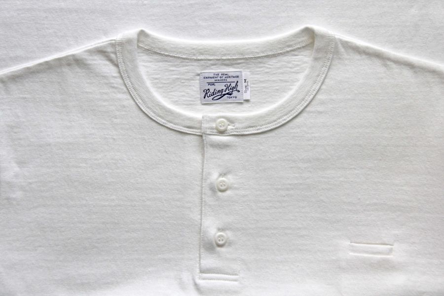 Riding High - LoopWheel Henley Shirts/白 Riding High,Henley,亨利領,LOOPWHEEL製作,短t