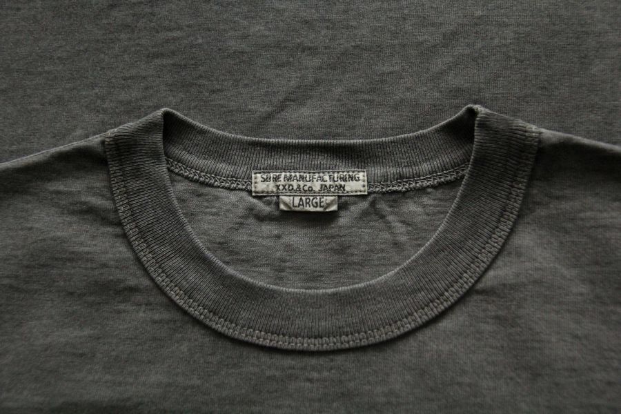 SURE'S Soul on T-Shirt/Black 日本製,名古屋獨立服裝廠,白t,圓筒衣身,不易變形短t,丹寧,Pigment Dye染,