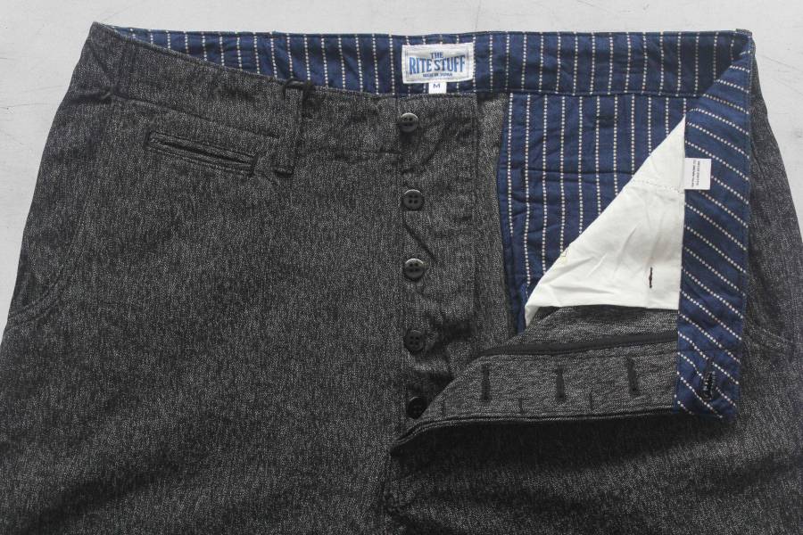 The Rite Stuff-Daybreak Salt & Pepper Work Pants/Charcoal The Rite Stuff,胡椒鹽布,John Lofgren,日製,工作褲款,10 oz,1930年代風格,Heddels,專欄編輯