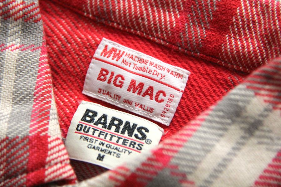 Barns Outfitters - BIGMAC Flannel Shirt/Red Barns Outfitters,男生短袖襯衫推薦,男生軍裝搭配,