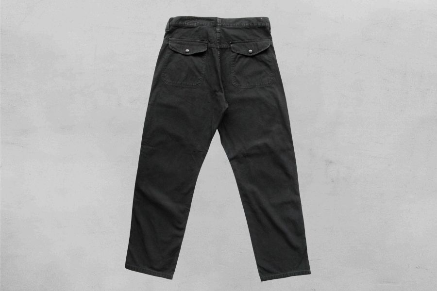 orSlow - Double Knee Canvas Work Trousers orSlow,Double Knee,男 黑色 帆布工作褲 搭配,復古vintage風格,