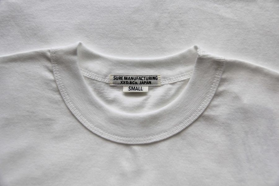 SURE'S POCKET TEE  (Raw White) SURE MAG,白t,日本製,名古屋,圓筒衣身,不易變形短t,丹寧,Pigment Dye染,