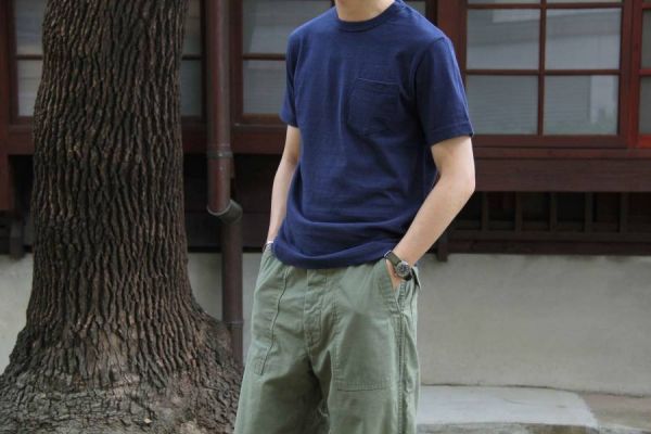 Barns Outfitters - Tsuri-Ami Pocket Crew Neck Tee/Gray Barns Outfitters,美式復古休閒品牌,經典Tsuri-Ami Tee,Made in Japan,圓筒衣身結構,和歌山古董吊編機織造
