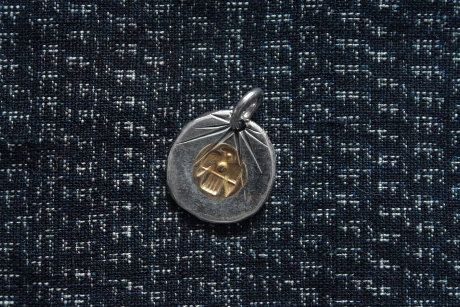 KinG Smith - 24K鎏金/L號小銀牌/雷鳥/訂製 King smith,handmade,手作,indian,jewellery,leather craft,silver,雷鳥,銀羽,風切羽,銀菊,先金,點金,綠松石,風野鷲,鷹爪,訂製,印地安銀飾,藥輪,台南,台南逛街,台南男裝,選物店,老派,mr old
