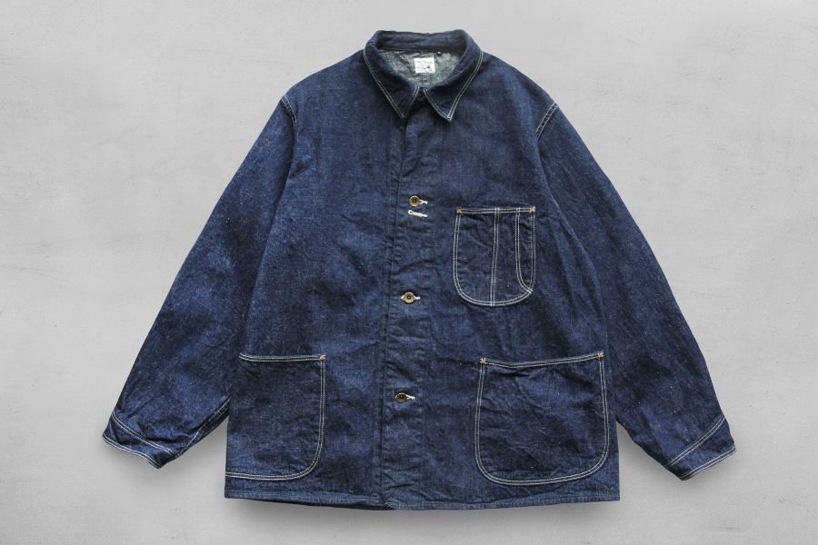 orSlow-40's Coverall orSlow,日本丹寧,coverall,牛仔 外套,丹寧外套,丹寧夾克,復刻40年代,復古 vintage,寬鬆外套,one wash 脫漿,日本製,