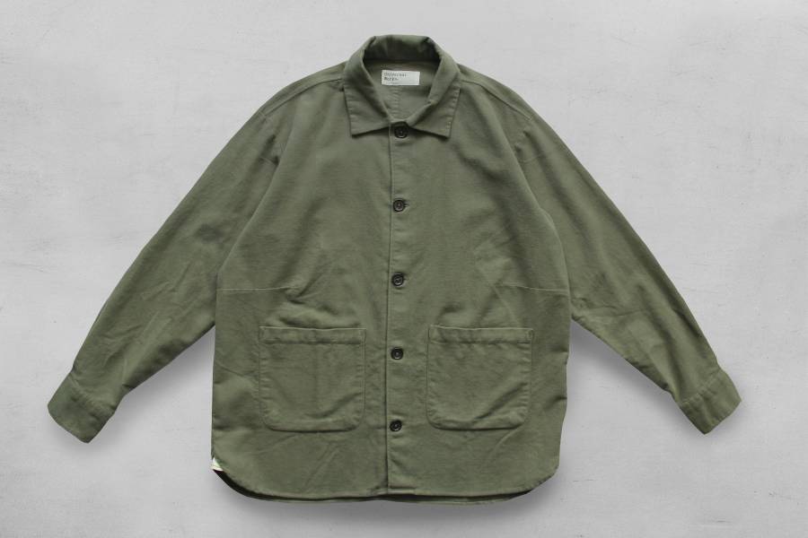 Universal Works Travail Shirt/Moleskin Olive 復古,英國品牌,Moleskin,Denim,薄長袖,Universal Works,秋冬穿搭,工作外套,oversize