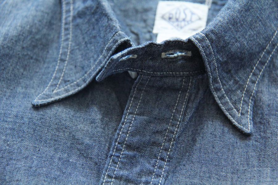 Post O`Alls -NAVY CUT 2 Post O`Alls,Chambray, 工作襯衫,日本製,工裝,