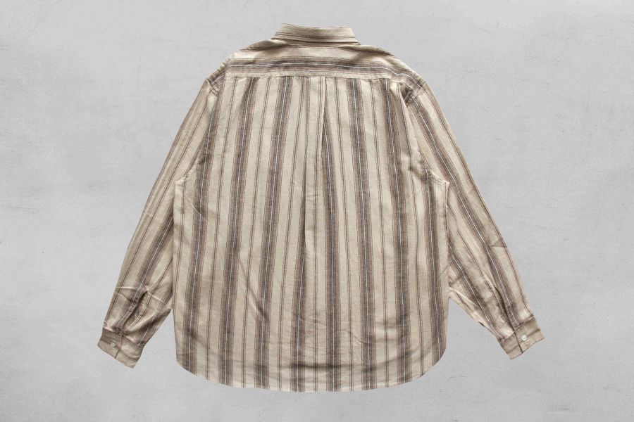 Barns Outfitters - Cotton Linen Stripe L/S Shirt (Beige) Barns Outfitters,男生秋冬長袖襯衫,條紋襯衫,