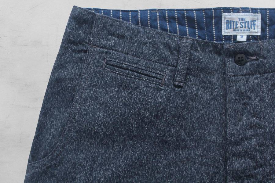 The Rite Stuff-Daybreak Salt & Pepper Work Pants/Navy The Rite Stuff,胡椒鹽布,John Lofgren,日製,工作褲款,10 oz,1930年代風格,Heddels,專欄編輯